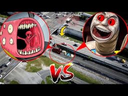 DRONE CATCHES TRAIN EATER VS CURSED THOMAS THE TANK ENGINE IN REAL LIFE | THEY FOUGHT!