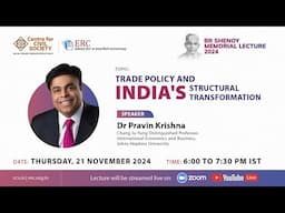 BR Shenoy Memorial Lecture 2024 | Dr Pravin Krishna