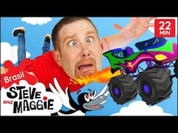 Melhor História de Monster Truck e Mais para Crianças com Steve and Maggie Brasil