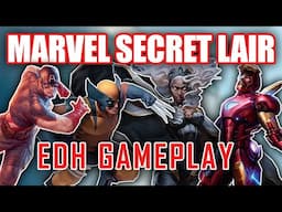 Marvel Secret Lair Battle - Iron Man v. Captain America  v. Wolverine v. Storm  EDH Gameplay