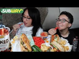 SUBWAY AND FLAMIN HOT CHEETOS MUKBANG | TUNA AND SPICY ITALIAN