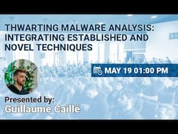 NSEC 2023 - Thwarting Malware Analysis Integrating Established and Novel Techniques