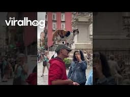 Guy Carries Cat on His Head || ViralHog