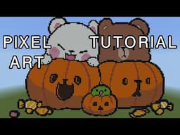 Minecraft Pixel Art Tutorial - Milk Mocha Bear Halloween