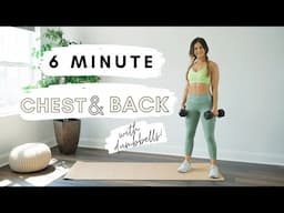 6 Minute Chest & Back Workout with Dumbbells - Home Workout with Ashley Gaita