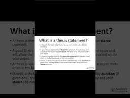 How to write a thesis statement