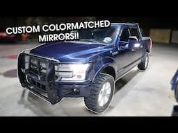 Ford F-150 Powerstroke gets Insane Color Matched Mirrors! (3.0L Powerstroke)(boostautoparts mirrors)