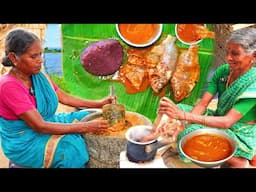 Mettur FISH Kulambu RAGI Kali Cooking | மேட்டூர் மீன் குழம்பு ராகி களி | Fish Curry Gravy Recipe