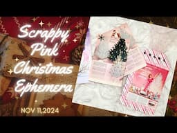 Scrappy Pink Christmas Ephemera - November 11, 2024