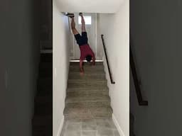 Trying to do a handstand down the stairs.