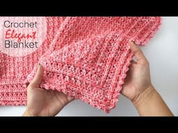 Crochet Easy Elegant Baby Blanket / One Row Repeat