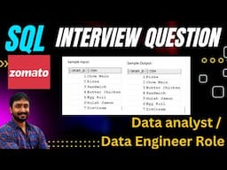 SQL Interview Question for Data Engineer/ Data Analyst || Medium Level SQL Query