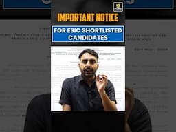 🔴Important Notice for ESIC Shortlisted Candidates #shorts #utkarshnursing #mukeshsir