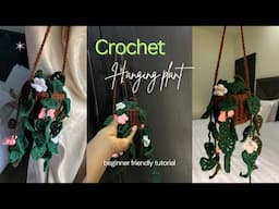 DIY Crochet Hanging Plant: Create a Beautiful Greenery with Handmade Leaves & Pot!