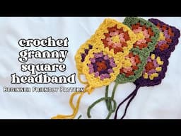 Crochet Granny Square Headband | Retro Crochet Tutorial: The Groovy Granny Headband | AshtenStitches