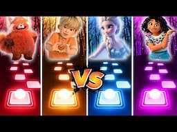 Turning Red Meilin & 4 Town Vs Frozen Elsa & Encanto Mirabel - Tiles Hop EDM Rush!