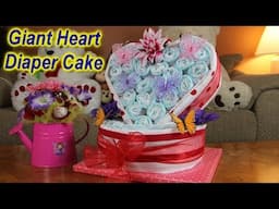 Giant Heart Diaper Cake