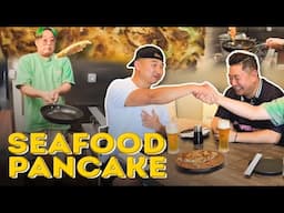 I Taught Him How to Make a Perfect Seafood Pancake in 10 Minutes! 🥞🍤🔥