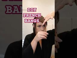 TRIMMING BANGS AT HOME ✂️ #curtainbangs #hair #haircut #hairhacks #diy cuttingbangs