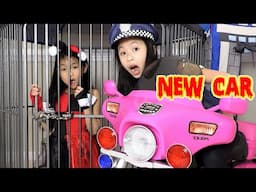 Pretend Play Police Locked Up Kaycee with New Car