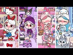 Family Routine with Hello Kitty, Kuromi, My Melody, and Cinnamoroll in Avatar World!