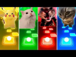 Pikachu vs Coffin Dance Cat vs Doorbell Cat vs Chipi Chipi Chapa Chapa Cat - Tiles Hop EDM Rush