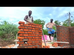 Amazing Lintel Brick Wall!-House 20x20 Size building Lintel Construction Of brick work Accurately