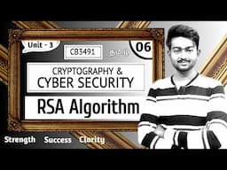 RSA Algorithm in Tamil | Cryptography and Cyber Security in Tamil | CB3491 Lectures in Tamil Unit 4