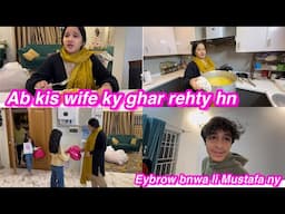 Husband Ab kis wife ky ghar rehty hn | Mustafa ny eybrow bna li Sitara yaseen vlog