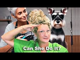 My Mom tries Schnauzer Grooming/ Step-by-Step Training with me!