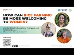 How can rice farming be more welcoming to women?