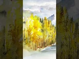 Autumn Landscape In Watercolor #watercolorpainting