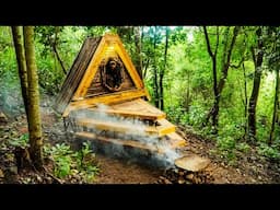 2DAY BUSHCRAFT BUILDER LONG CABIN SURVIVAL COOKING IN WILD