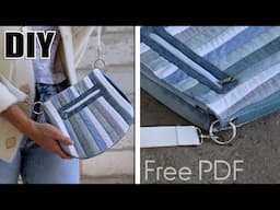 DIY PATCHWORK PURSE BAG IDEA WITH POCKETS | Making at home from cloth