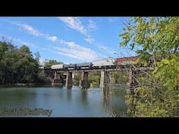 Train on a trestle