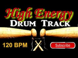 High Energy Funk Rock Drum Track, 120 BPM, Instrumental Drum Beat for Bass Guitar Backing Beat 🥁 559