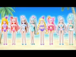 わんだふるぷりきゅあ！プールで水着❤️キュアニャミー、キュアリリアン、キュアワンダフル、キュアフレンディが変身⭐️わんぷりのスタイルドール人魚をリメイクDIY🌼100円ショップ材料で手作り工作✨声真似