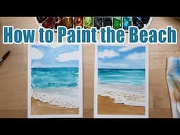 How to Paint a Beach Landscape Kids Watercolor Art Tutorial