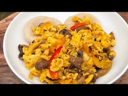 Boil Dumplings With Ackee And Mushrooms|| Quick And Easy Vegan Meal