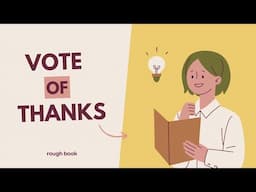 Vote of Thanks Speech in English | Thank You Speech #voteofthanks