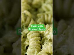 This broccoli pesto is the perfect addition to cheesy fusilli pasta.