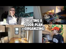 Creating a floor plan & organizing! (First look at the apartment) | Solo Living Ep.2