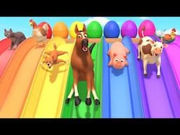 Baby Learn Colors with Rainbow Song | Farm Animals Nursery Rhymes, Songs for Kids, Toddlers & Babies