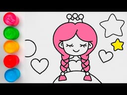 Drawing and Coloring Cute Princess for Kids & Toddlers