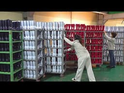 Light and safe rubber boots mass production process. Shoe factory in Korea