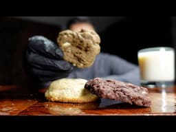 soft chewy homemade cookies with milk | mukbang asmr (no talking)