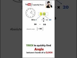 Clock Formula Short Trick | Clock Angle Degree Short Trick | Clock Reasoning Aptitude