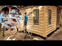 Ep.5 Siding the Off Grid Cabin! - Don's House Tour, Milling Lumber, Windows