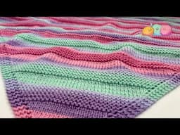 How to Knit a Striped Diagonal Baby Blanket