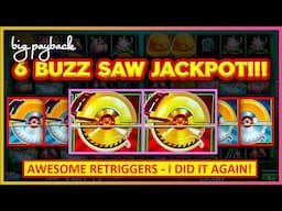 6 BUZZ SAWS → JACKPOT!!!! Huff N' Even More Puff Slots!